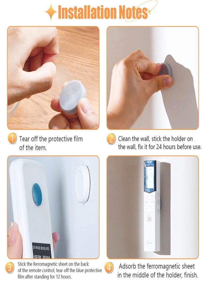 ASHMEN Pack of 3 Magnetic Remote Control Holder Wall Mount Magnetic TV Remote Holder for Universal TV & AC Organizer for Home Office School Supply Storage, No Drilling(A White) - Image 4